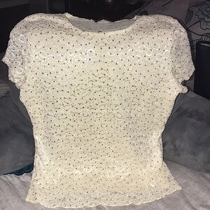 Brittany Black Lace with Sequins Top NWOT
